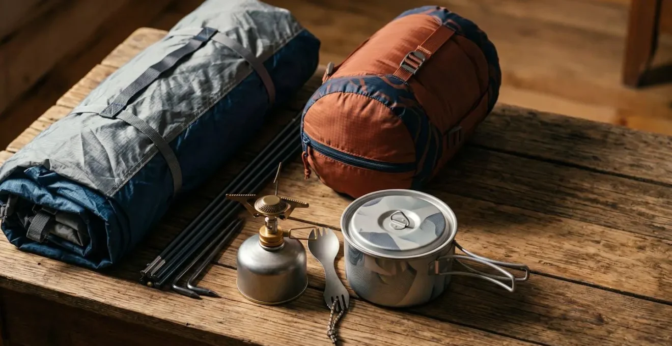 Équipements de camping de qualité dans un agencement minimaliste et économique