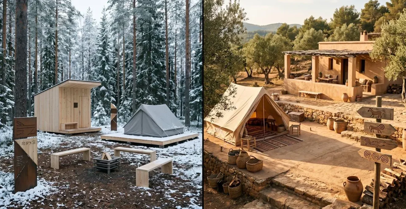 Contraste entre infrastructures de camping scandinaves et méditerranéennes
