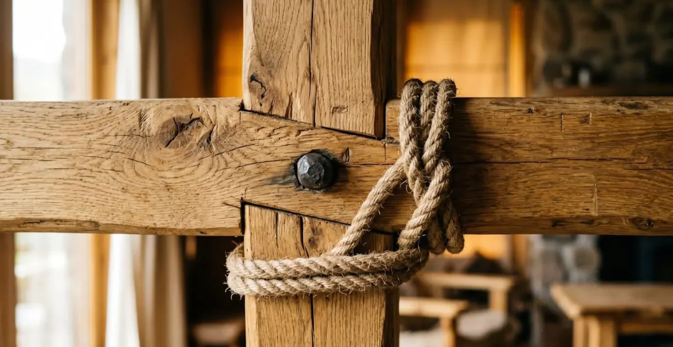Détails de construction artisanale d'un hébergement insolite, montrant l'authenticité et le soin apporté