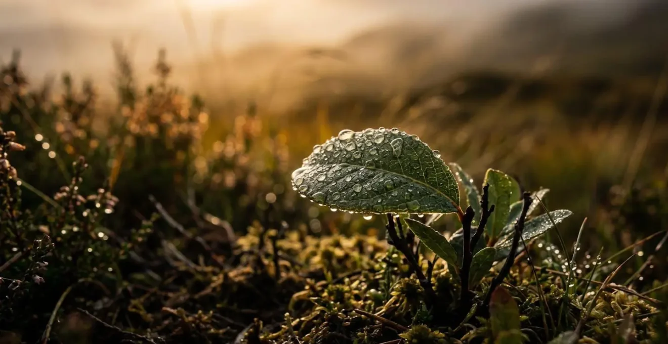 Gros plan macro sur un moucheron midge écossais dans son habitat tourbeux naturel