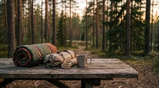 Préparation de vacances en camping avec check-list et équipement organisé